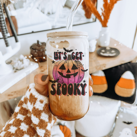 Halloween Let's Get Spooky Glass