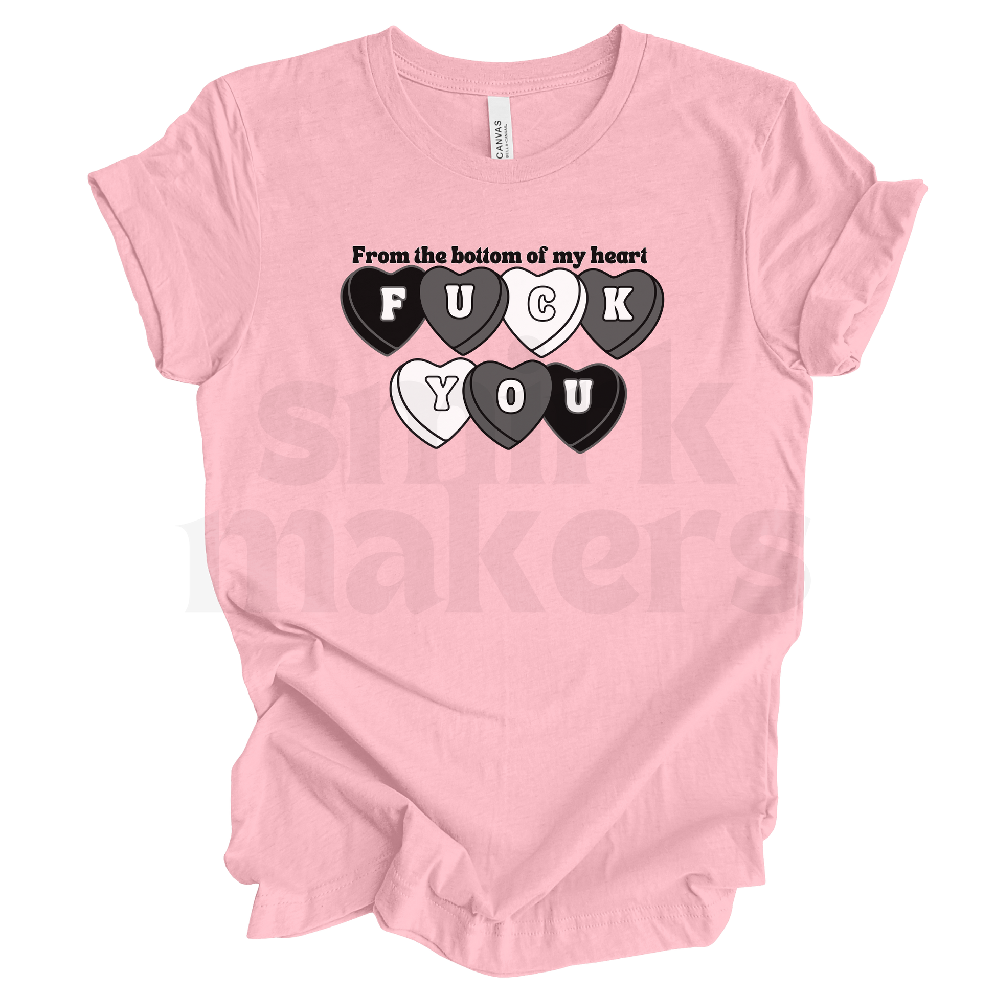 From The Bottom Of My Heart F U - Pink Graphic Tee