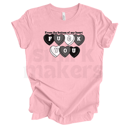 From The Bottom Of My Heart F U - Pink Graphic Tee