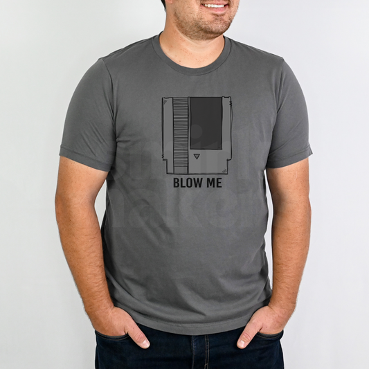 Blow Me - Gray Funny Graphic Tee