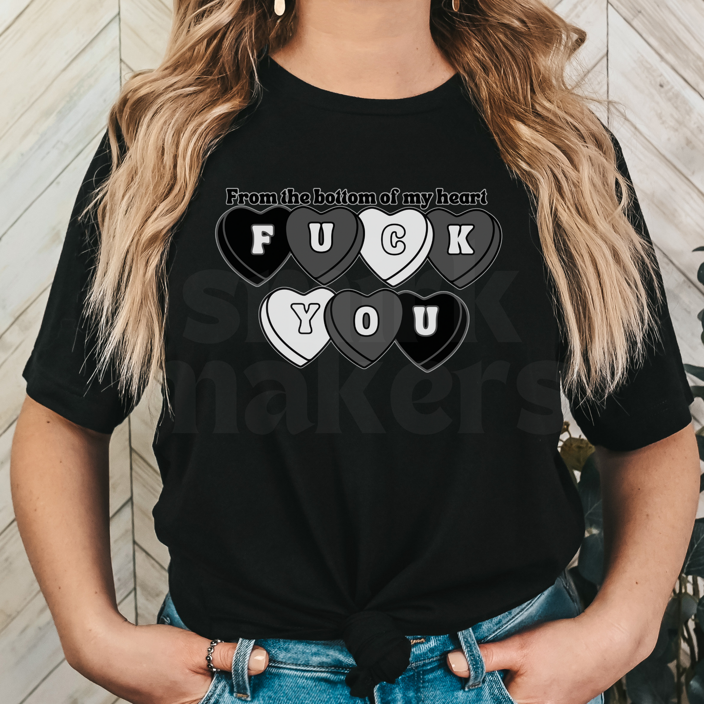 From The Bottom Of My Heart F U - Black Graphic Tee