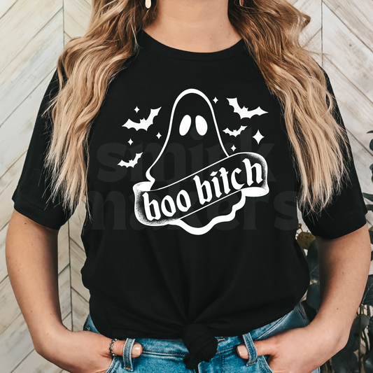 "Boo Bitch" black funny halloween tee