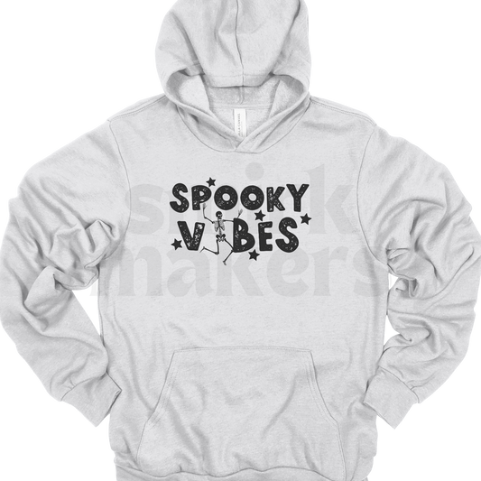 Halloween "Spooky vibes" hoodie in ash.