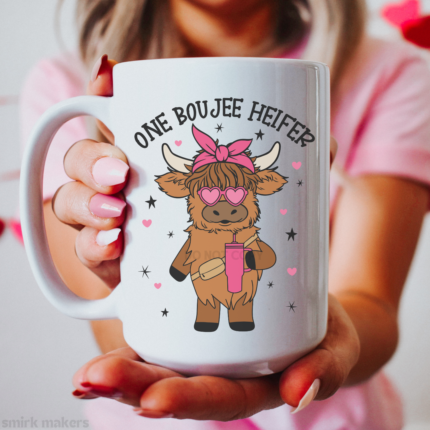 Valentine's "One boujee heifer" 15 oz mug.